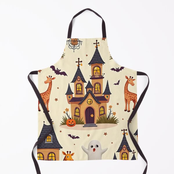 Item preview, Halloween Zoo Pattern, Haunted Castle, Cute Giraffe Design, Spooky Animal Illustration, Trick or Treat Art designed and sold by ArtDesignTp.