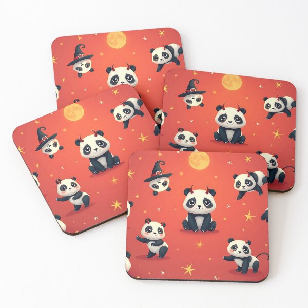 Item preview, Halloween Panda Pattern, Cute Panda Witch, Spooky Animal Art, Kawaii Trick or Treat Design, Fall Season Print designed and sold by ArtDesignTp.