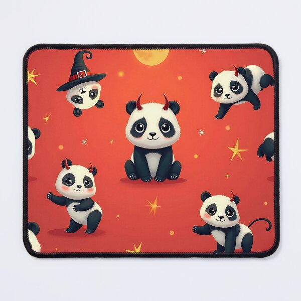 Item preview, Halloween Panda Pattern, Cute Panda Witch, Spooky Animal Art, Kawaii Trick or Treat Design, Fall Season Print designed and sold by ArtDesignTp.