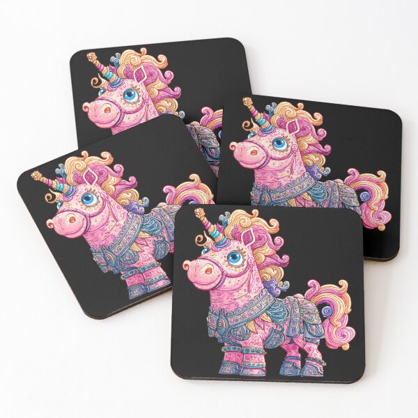 Item preview, Viking Unicorn Cute Cartoon | Pink Armored Fantasy Horse | Kawaii Mythical Creature designed and sold by CrunchyGoats.