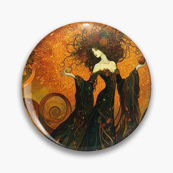 Item preview, Autumn Harvest | Art Nouveau Goddess of the Season Wall Art designed and sold by Stoneflower-Art.