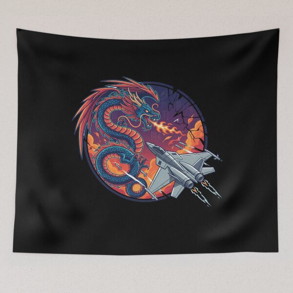 Item preview, Dragon Fighter Jet Combat Fantasy Art designed and sold by k3rstman1.