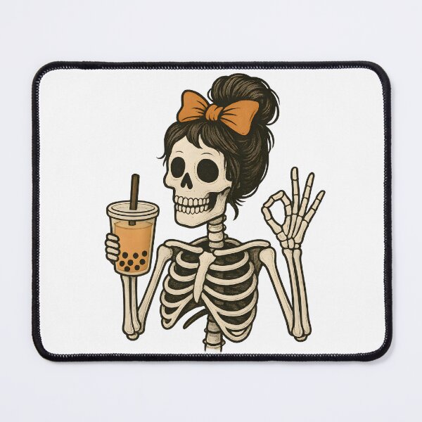 Item preview, Boba Tea Skeleton Messy Bun For Women Halloween designed and sold by thebest-2studio.