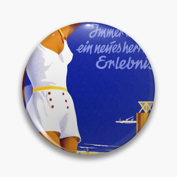 Item preview, Vintage Norderney Travel Poster | Art Deco Beach Scene | Elegant Woman in Swimsuit & Yellow Hat | German Coastal Artwork designed and sold by artofuniverse.