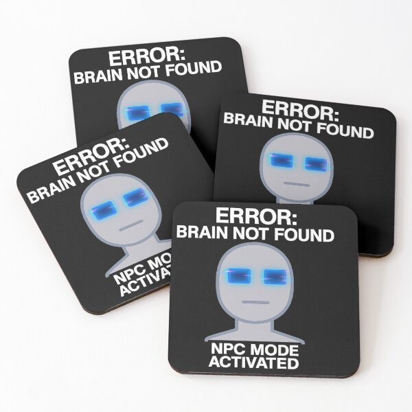 Item preview, NPC Brainrot Glitch – Error: Brain Not Found Meme designed and sold by BiomortoArts.