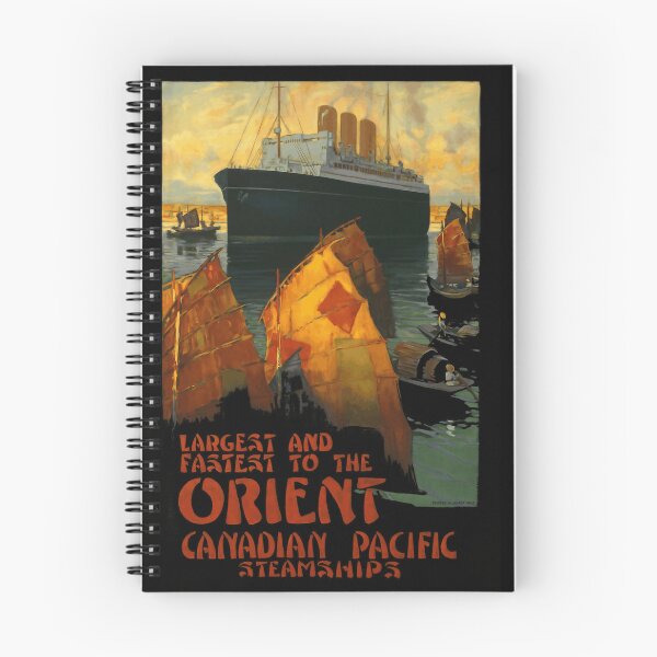 Item preview, Vintage 1924 Canadian Pacific Steamships Poster | Art Deco Style | Travel to the Orient | Largest & Fastest Ocean Liner designed and sold by artofuniverse.