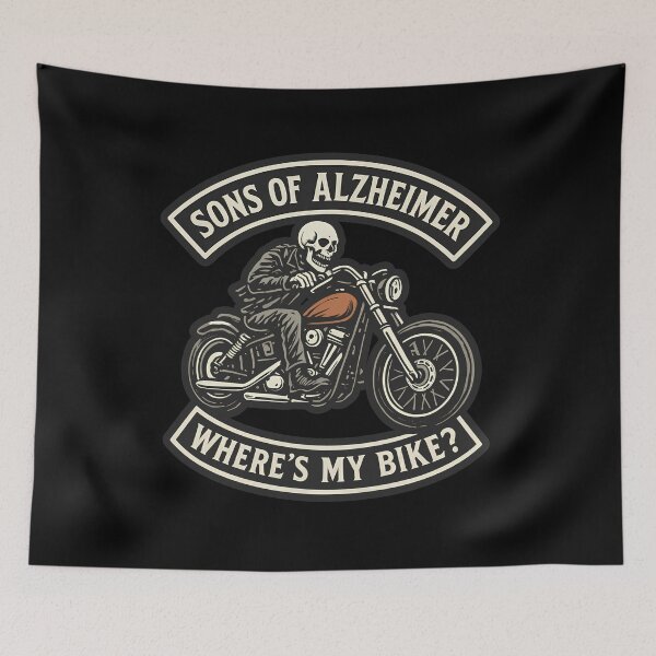 Item preview, Sons Alzheimer Biker Skeleton Humor designed and sold by k3rstman1.