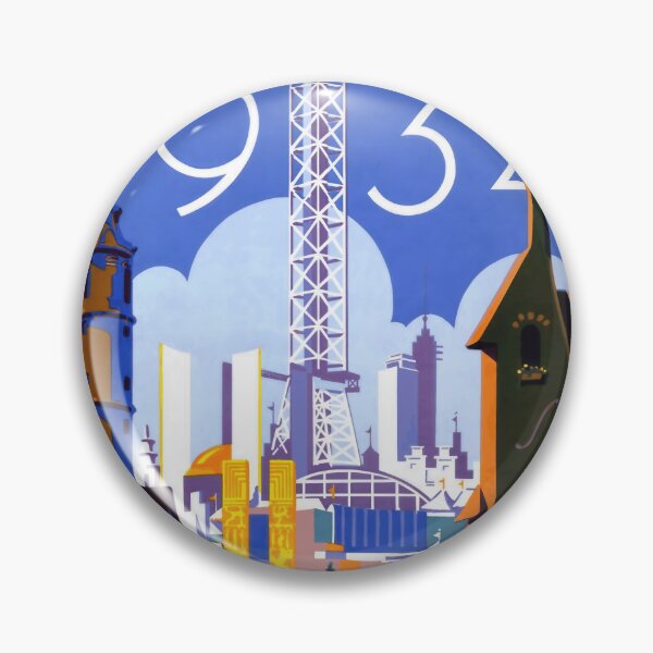 Item preview, 1934 Chicago Worlds Fair Poster | Art Deco Style Print | Century of Progress | Vibrant Colors & Cultural Exchange designed and sold by artofuniverse.