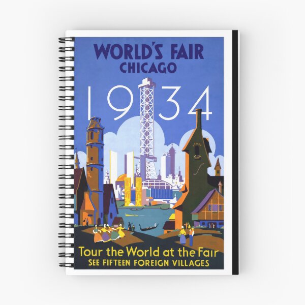 Item preview, 1934 Chicago Worlds Fair Poster | Art Deco Style Print | Century of Progress | Vibrant Colors & Cultural Exchange designed and sold by artofuniverse.