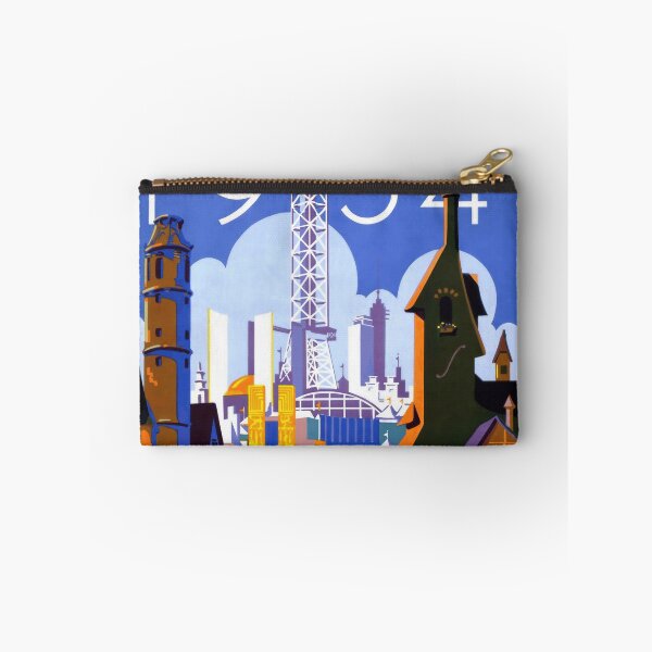 Item preview, 1934 Chicago Worlds Fair Poster | Art Deco Style Print | Century of Progress | Vibrant Colors & Cultural Exchange designed and sold by artofuniverse.