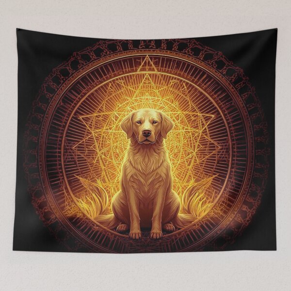 Item preview, Guardián Sagrado: El Perro del Aura Dorada designed and sold by ArtivaNest.