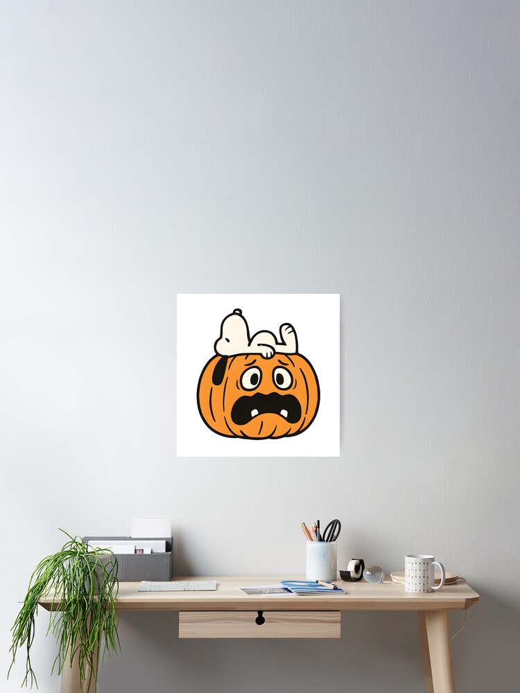 Snoopy on Pumpkin – Funny Halloween Design Poster