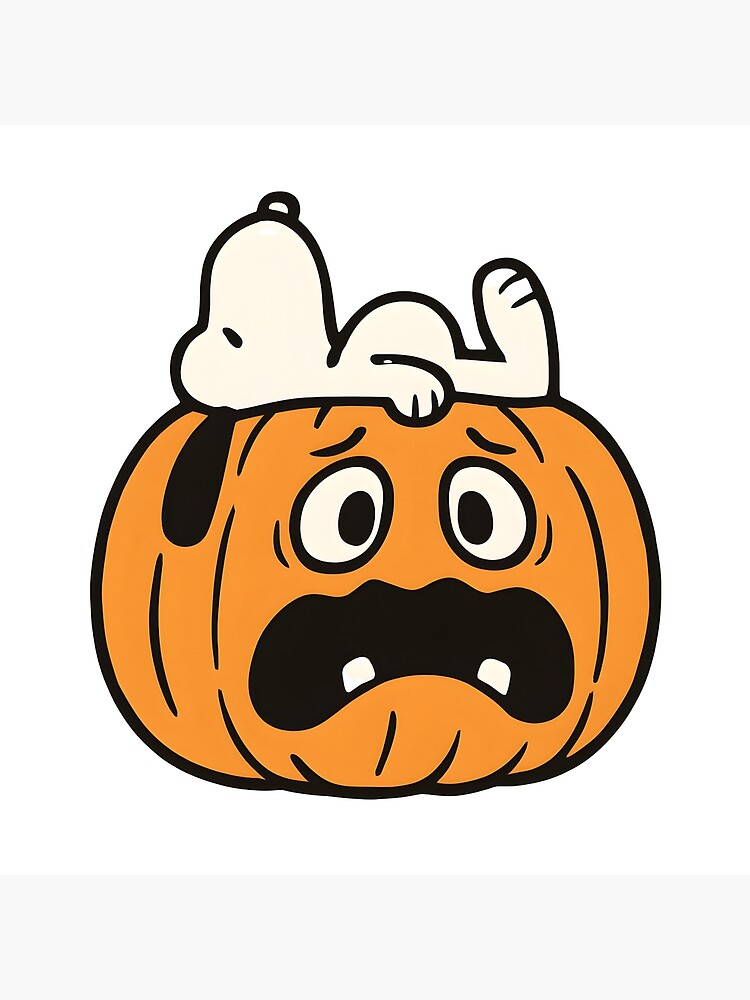 Snoopy on Pumpkin – Funny Halloween Design Poster