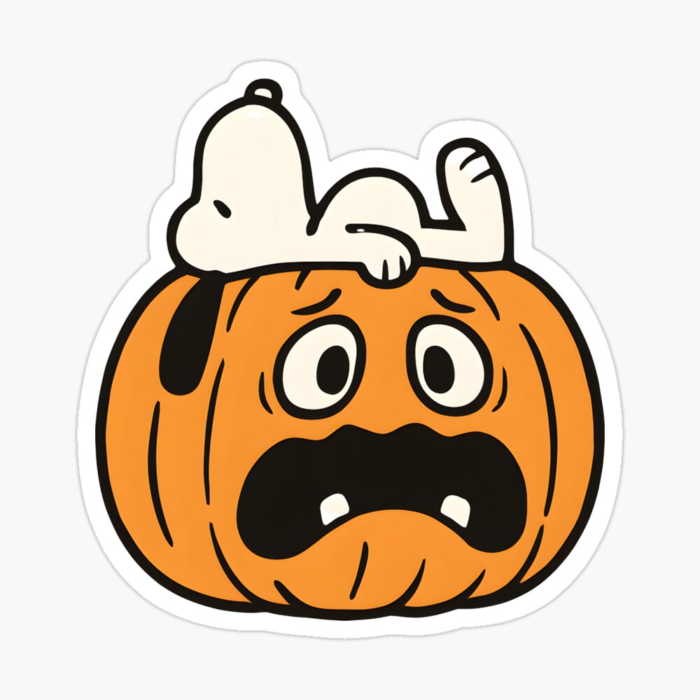Snoopy on Pumpkin – Funny Halloween Design Poster