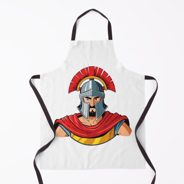 Item preview, Head ancient warrior in helmet and armor, Spartan or Trojan warrior or a Roman gladiator cartoon character, ancient roman gladiator in armour soldier, designed and sold by Danler.