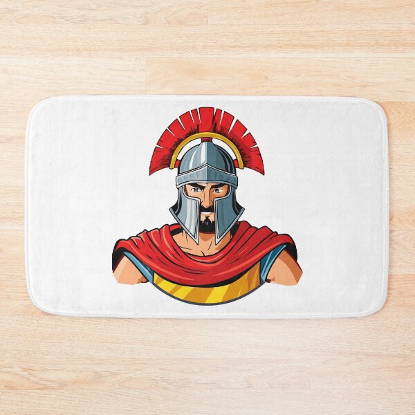 Item preview, Head ancient warrior in helmet and armor, Spartan or Trojan warrior or a Roman gladiator cartoon character, ancient roman gladiator in armour soldier, designed and sold by Danler.
