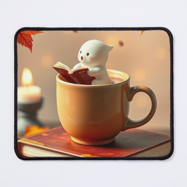 Item preview, Cozy Book Ghost Autumn Latte Aesthetic Halloween T-Shirt designed and sold by ArmaanArts.