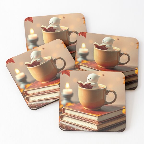 Item preview, Cozy Book Ghost Autumn Latte Aesthetic Halloween T-Shirt designed and sold by ArmaanArts.