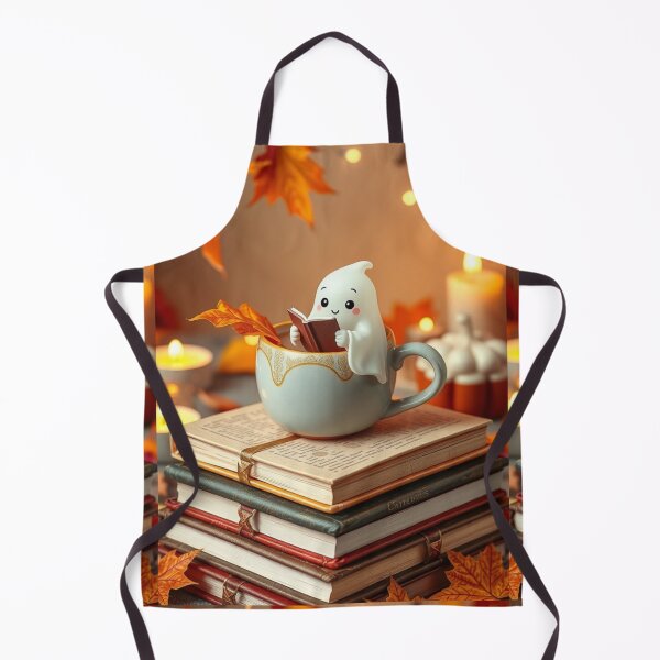 Item preview, Ghost Reading Book in Cozy Coffee Cup Fall Vibes T-Shirt designed and sold by ArmaanArts.