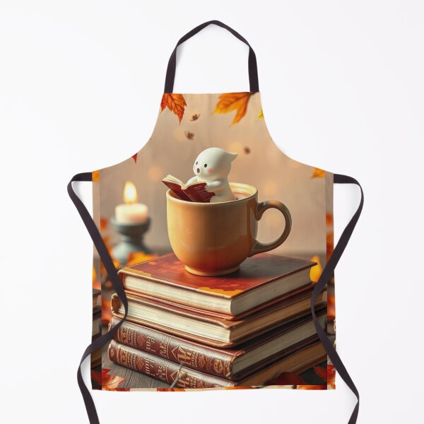 Item preview, Cozy Book Ghost Autumn Latte Aesthetic Halloween T-Shirt designed and sold by ArmaanArts.