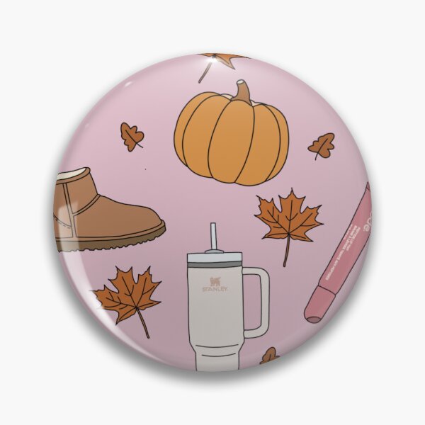 Item preview, Cozy Fall Aesthetic Pattern | Stanley Cup, UGG boots, Pumpkins, Rhode Lip Tint & Autumn Leaves designed and sold by mchelledesigns.