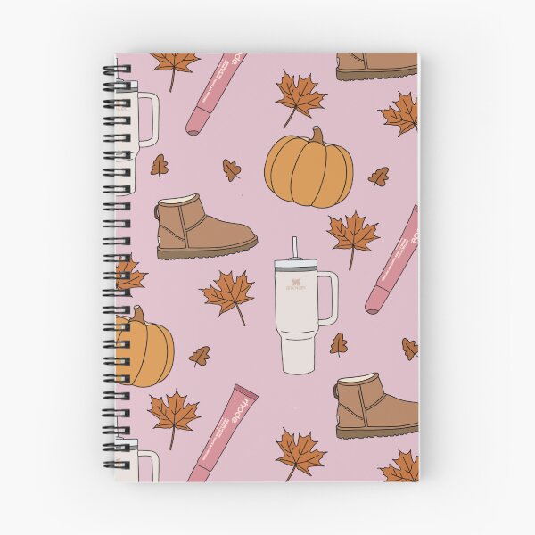 Item preview, Cozy Fall Aesthetic Pattern | Stanley Cup, UGG boots, Pumpkins, Rhode Lip Tint & Autumn Leaves designed and sold by mchelledesigns.