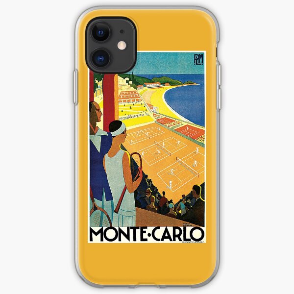 1920s Vintage Monte Carlo Tennis Travel Ad iPhone Soft Case