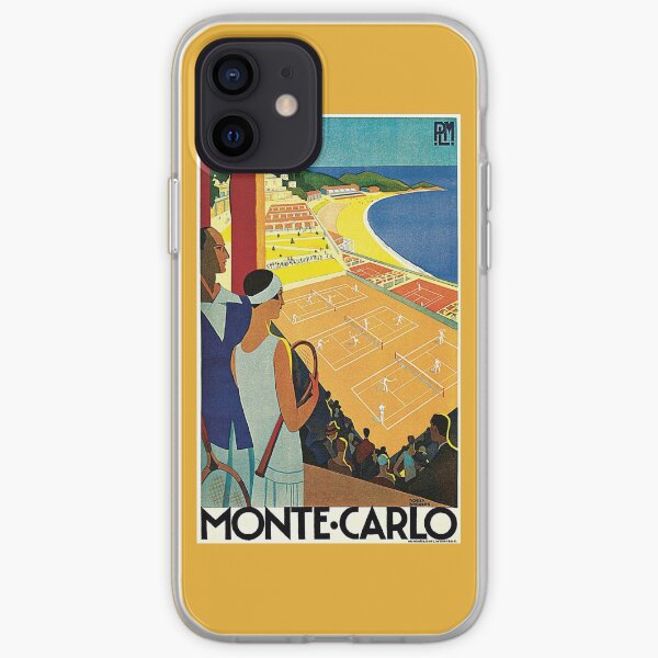 un hombre y una mujer en ropa de tenis están viendo los partidos desde arriba Funda blanda para iPhone