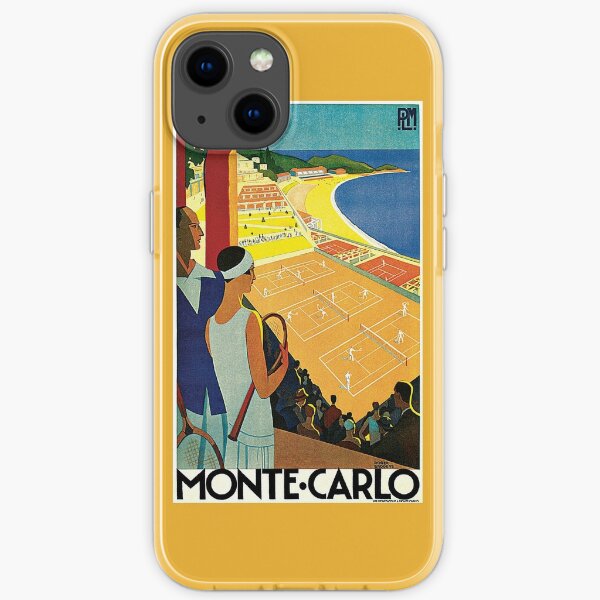 1920s Vintage Monte Carlo Tennis Travel Ad  iPhone Soft Case
