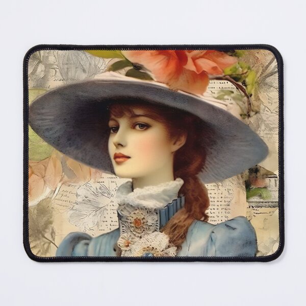 Item preview, Victorian Woman Painting With Journal Background, Vintage Woman Portrait Wall Art, Moody Woman With Hat Painting, Victorian Lady Portrait designed and sold by SavageVision.