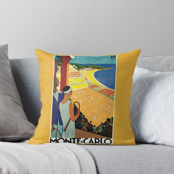 Aperçu de l'œuvre Publicité touristique vintage des années 1920 pour le tennis à Monte-Carlo créée et vendue par aapshop.