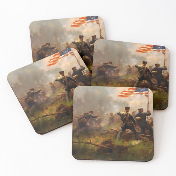 Item preview, Vintage War Painting, American Battle Wall Art, Civil War American Painting, Museum Quality Print, American History Art designed and sold by SavageVision.