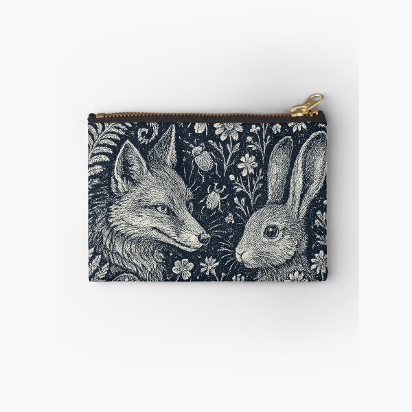 Item preview, Fox Rabbit Forest Friends Mushroom Doodle designed and sold by EdvvinStudios.