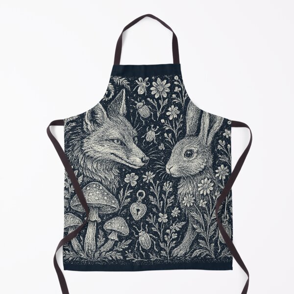 Item preview, Fox Rabbit Forest Friends Mushroom Doodle designed and sold by EdvvinStudios.
