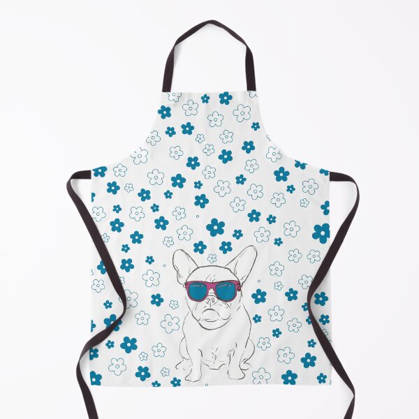 Item preview, Cool French Bulldog with Floral Pattern in Blue designed and sold by SmilingAnny.