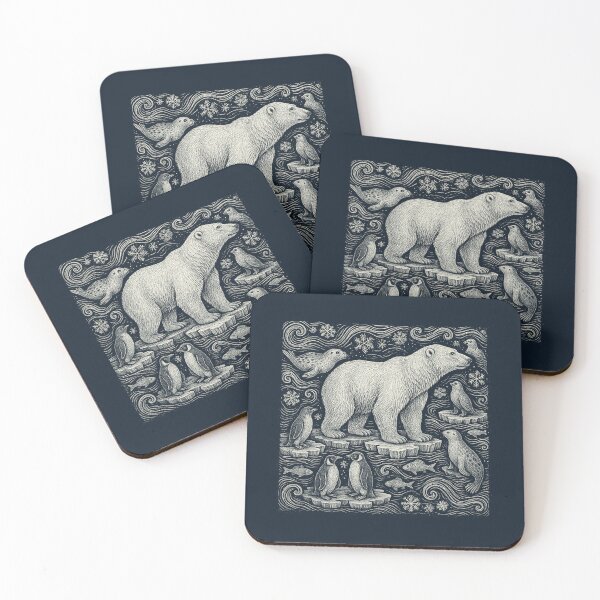 Item preview, Polar Bear Penguins Seals Winter Snowflakes designed and sold by EdvvinStudios.