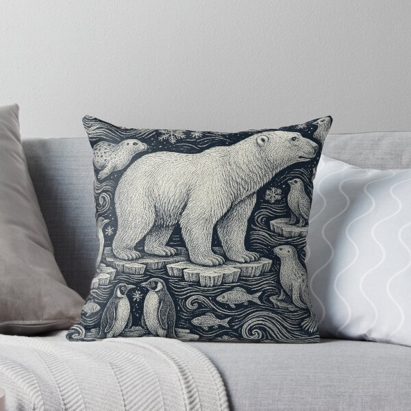 Item preview, Polar Bear Penguins Seals Winter Snowflakes designed and sold by EdvvinStudios.