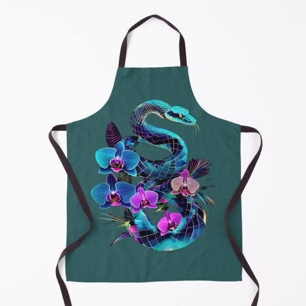Item preview, Dark Blue Geometric Snake | Vibrant Orchid Serpent Art for Modern Nature Lovers designed and sold by Naturalite19.