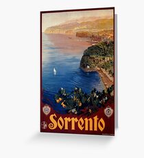 Italien Sorrento-Bucht von Neapel-Weinlese italienische Reiseanzeige Grußkarte
