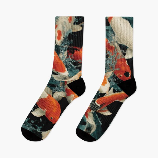 Item preview, Japanese Koi Fish Pattern Dynamic Swirl | Vibrant Water Ripple Pattern | Ocean Zen Art designed and sold by CrunchyGoats.