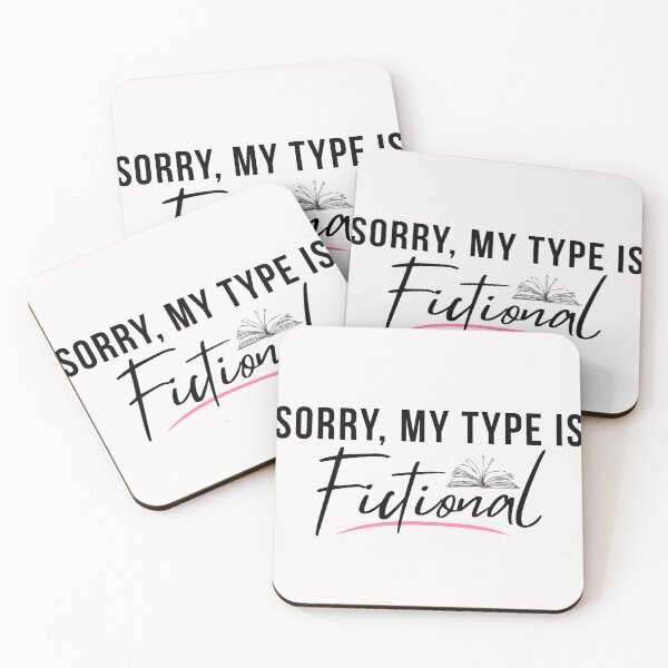 Item preview, Sorry, My Type Is Fictional | Book Lover Quote with Open Book Illustration designed and sold by Petal & Flame.