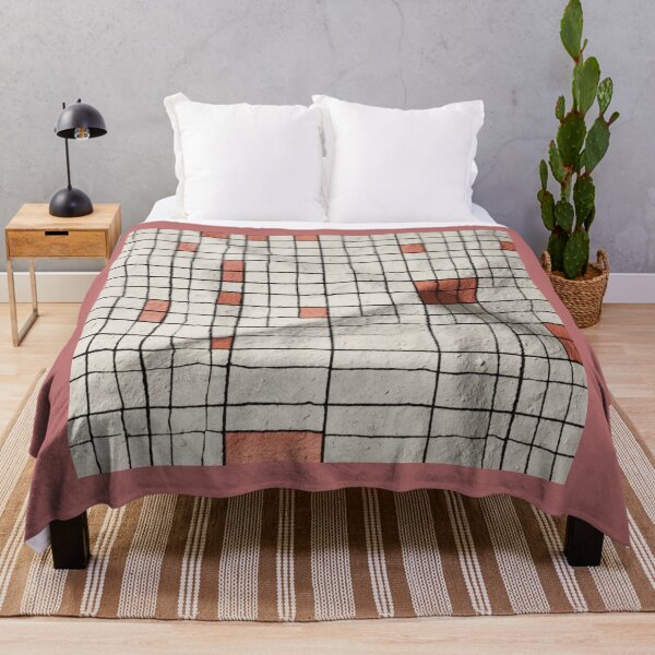 Item preview, Textured Grid Art | Minimal Abstract Design with Red Accents designed and sold by casualnature.