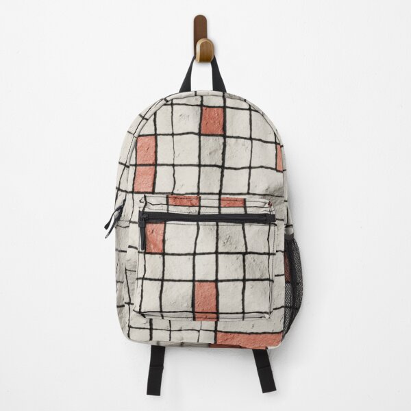 Item preview, Textured Grid Art | Minimal Abstract Design with Red Accents designed and sold by casualnature.