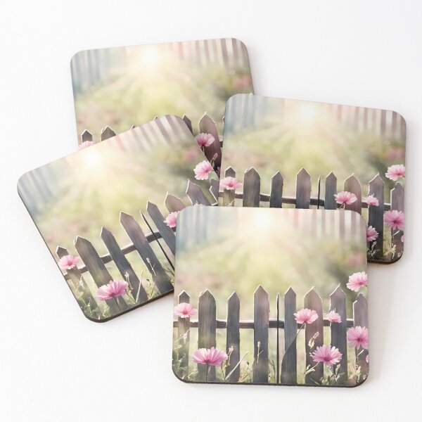 Item preview, Romantic Garden Fence at Dawn designed and sold by CalmnessbyChoice.