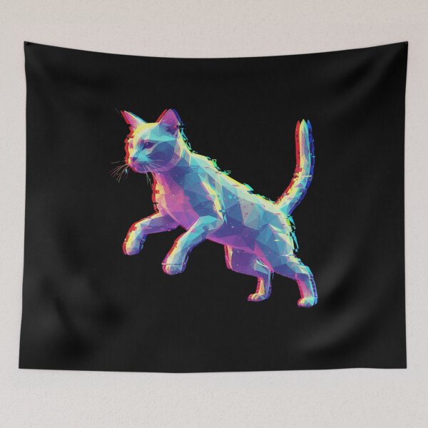 Item preview, Futuristic geometric glitch cat designed and sold by bsbd-action.