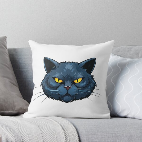 Item preview, Angry black cat with big eyes, Yellow cat's eyes, black cat face, black cat head, Friday 13 with black cats designed and sold by Danler.