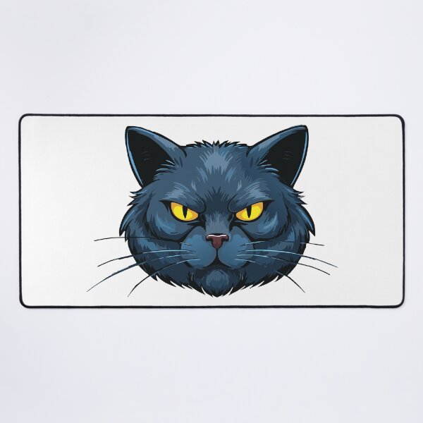 Item preview, Angry black cat with big eyes, Yellow cat's eyes, black cat face, black cat head, Friday 13 with black cats designed and sold by Danler.