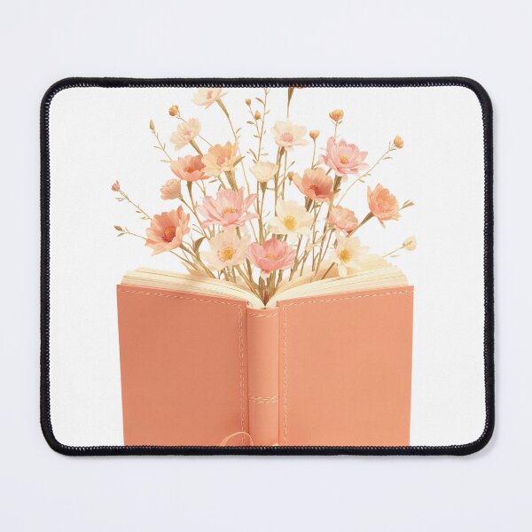 Item preview, Open book with blooming purple flowers on a pastel background creating a whimsical atmosphere designed and sold by SpaceartLilu.