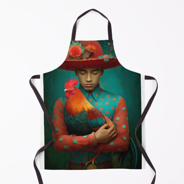 Item preview, Colorful Portrait with a Rooster and Bold Attire designed and sold by Artessie.