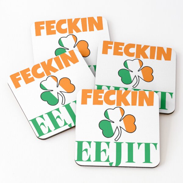 Item preview, Hilarious Irish Accent Humor Feckin Eejit Joke Fun Party Ireland Flag Shamrock designed and sold by Space Ghettos.
